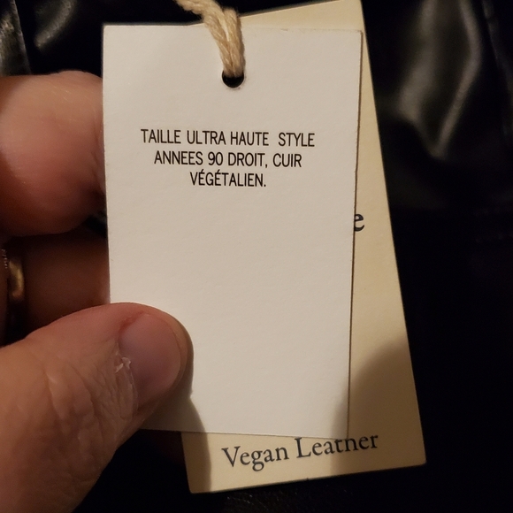 Abercrombie & Fitch Pants Sz 35R Faux Leather 90s Straight Ultra High Rise 14/16 - Picture 6 of 15